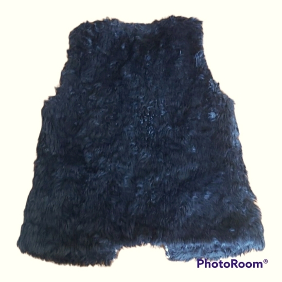 "Twenty Three" brand black faux fur vest sleeveless jacket sz S/M - Picture 10 of 11